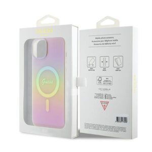 Guess GUHMP15MHITSP Apple iPhone 15 Plus/ 14 Plus 6.7" rožinės spalvos kietas dėklas IML Iridescent MagSafe - Image 8