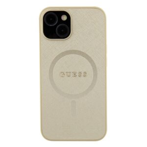 Guess GUHMP15MPSAHMCB Apple iPhone 15 Plus/ 14 Plus 6.7" gold kietas dėklas Saffiano MagSafe - Image 3