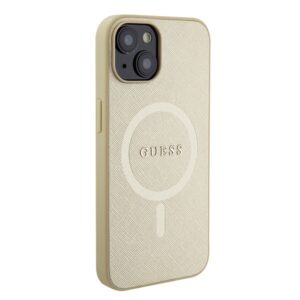 Guess GUHMP15MPSAHMCB Apple iPhone 15 Plus/ 14 Plus 6.7" gold kietas dėklas Saffiano MagSafe - Image 4