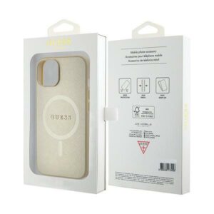 Guess GUHMP15MPSAHMCB Apple iPhone 15 Plus/ 14 Plus 6.7" gold kietas dėklas Saffiano MagSafe - Image 8