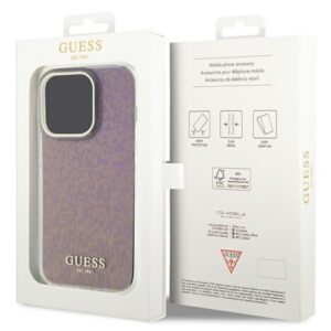 Guess GUHCP15LHDECMP Apple iPhone 15 Pro 6.1" rožinės spalvos kietas dėklas IML Faceted Mirror Disco Iridescent - Image 8
