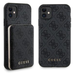 Guess GUBPM5N614GEMGK Set Apple iPhone 11 6.1" hardcase + Powerbank 5000mAh MagSafe juodos spalvos 4G Metal Lo