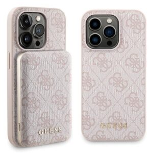 Guess Set GUBPM5P15L4GEMGP Apple iPhone 15 Pro 6.1" hardcase + Powerbank 5000mAh MagSafe rožinės spalvos 4G