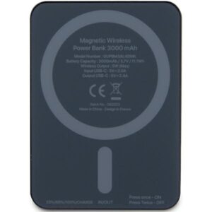 Guess Induction Powerbank 5W GUPBM3ALGSGK 3000mAh juodos spalvos MagSafe Metal Script Logo - Image 3