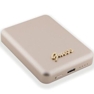 Guess Induction Powerbank 5W GUPBM3ALGSGD 3000mAh aukso spalvos MagSafe Metal Script Logo - Image 4