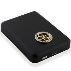 Guess Induction Powerbank 5W GUPBM3AL4DMK 3000mAh juodos spalvos MagSafe 4G Strassed Metal Logo - Image 4
