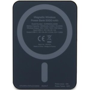 Guess Induction Powerbank 15W GUPBM5ALGSGK 5000mAh juodos spalvos MagSafe Metal Script Logo - Image 3