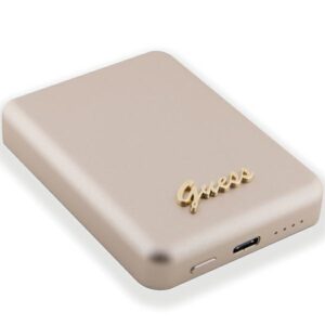 Guess Induction Powerbank 15W GUPBM5ALGSGD 5000mAh aukso spalvos MagSafe Metal Script Logo - Image 4