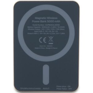 Guess Induction Powerbank 15W GUPBM5AL4DMD 5000mAh aukso spalvos MagSafe 4G Strassed Metal Logo - Image 3