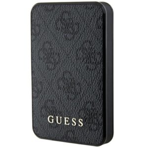 Guess Powerbank 15W GUPB5LP4GEGK 5000mAh juodos spalvos 4G Leather Metal Logo - Image 1