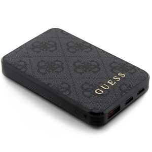Guess Powerbank 15W GUPB5LP4GEGK 5000mAh juodos spalvos 4G Leather Metal Logo - Image 3