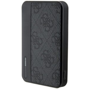Guess Powerbank 15W GUPB5LP4GEGK 5000mAh juodos spalvos 4G Leather Metal Logo - Image 5