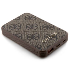 Guess Powerbank 15W GUPB5LP4GEGW 5000mAh rudos 4G Leather Metal Logo - Image 3