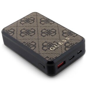 Guess Powerbank 18W GUPB10DP4GEGW 10000mAh rudos 4G Leather Metal Logo - Image 3
