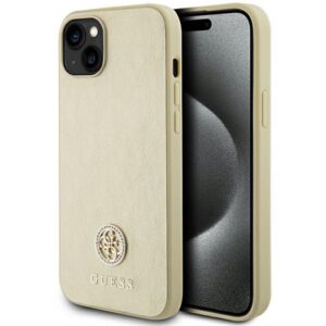 Guess GUHCP15MPS4DGPD Apple iPhone 15 Plus/ 14 Plus 6.7" gold kietas dėklas Strass Metal Logo