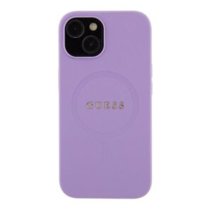 Guess GUHMP15SPSAHMCU Apple iPhone 15 / 14 /13 6.1" violetinės spalvos kietas dėklas Saffiano MagSafe - Image 3