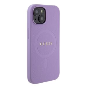 Guess GUHMP15SPSAHMCU Apple iPhone 15 / 14 /13 6.1" violetinės spalvos kietas dėklas Saffiano MagSafe - Image 4