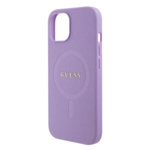Guess GUHMP15SPSAHMCU Apple iPhone 15 / 14 /13 6.1" violetinės spalvos kietas dėklas Saffiano MagSafe - Image 6