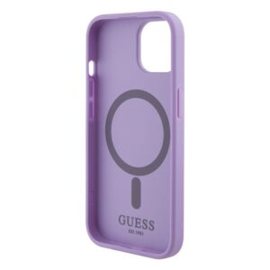 Guess GUHMP15SPSAHMCU Apple iPhone 15 / 14 /13 6.1" violetinės spalvos kietas dėklas Saffiano MagSafe - Image 7