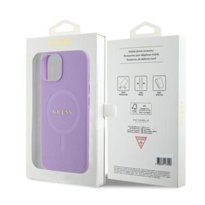 Guess GUHMP15SPSAHMCU Apple iPhone 15 / 14 /13 6.1" violetinės spalvos kietas dėklas Saffiano MagSafe - Image 8