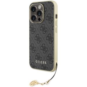Guess GUHCP15LGF4GGR Apple iPhone 15 Pro 6.1" grey kietas dėklas 4G Charms Collection - Image 2