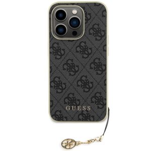 Guess GUHCP15LGF4GGR Apple iPhone 15 Pro 6.1" grey kietas dėklas 4G Charms Collection - Image 3