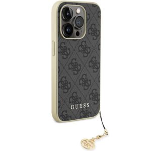 Guess GUHCP15LGF4GGR Apple iPhone 15 Pro 6.1" grey kietas dėklas 4G Charms Collection - Image 4