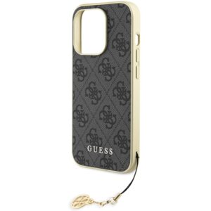 Guess GUHCP15LGF4GGR Apple iPhone 15 Pro 6.1" grey kietas dėklas 4G Charms Collection - Image 6