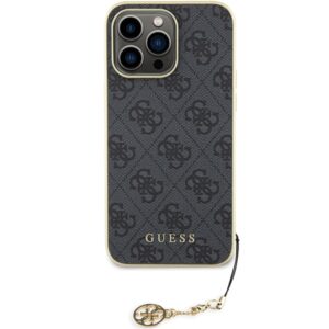 Guess GUHCP15XGF4GGR Apple iPhone 15 Pro Max 6.7" grey kietas dėklas 4G Charms Collection - Image 3