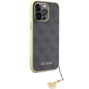 Guess GUHCP15XGF4GGR Apple iPhone 15 Pro Max 6.7" grey kietas dėklas 4G Charms Collection - Image 4