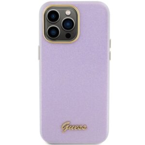 Guess GUHCP15LPGMCSL Apple iPhone 15 Pro 6.1" lilac kietas dėklas Glitter Glossy Script - Image 3