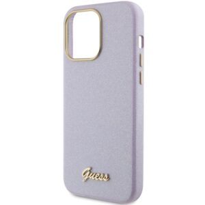 Guess GUHCP15LPGMCSL Apple iPhone 15 Pro 6.1" lilac kietas dėklas Glitter Glossy Script - Image 6