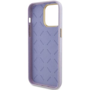 Guess GUHCP15LPGMCSL Apple iPhone 15 Pro 6.1" lilac kietas dėklas Glitter Glossy Script - Image 7