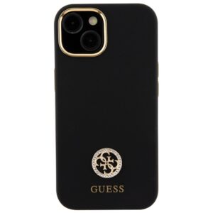 Guess GUHCP15SM4DGPK Apple iPhone 15 / 14 / 13 6.1"juodos spalvos kietas dėklas Silicone Logo Strass 4G - Image 3