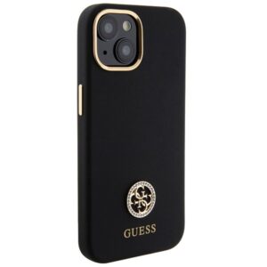 Guess GUHCP15SM4DGPK Apple iPhone 15 / 14 / 13 6.1"juodos spalvos kietas dėklas Silicone Logo Strass 4G - Image 4