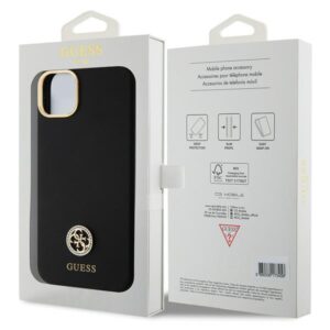 Guess GUHCP15M4DGPK Apple iPhone 15 Plus / 14 Plus 6.7" juodos spalvos kietas dėklas Silicone Logo Strass 4G - Image 8