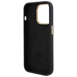 Guess GUHCP15LM4DGPK Apple iPhone 15 Pro 6.1" juodos spalvos kietas dėklas Silicone Logo Strass 4G - Image 7