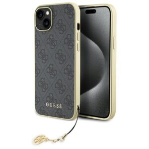 Guess GUHCP15MGF4GGR Apple iPhone 15 Plus / 14 Plus 6.7" grey kietas dėklas 4G Charms Collection