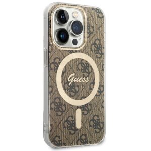 Guess GUHMP15LH4STW Apple iPhone 15 Pro 6.1" rudos spalvos kietas dėklas IML 4G MagSafe - Image 3