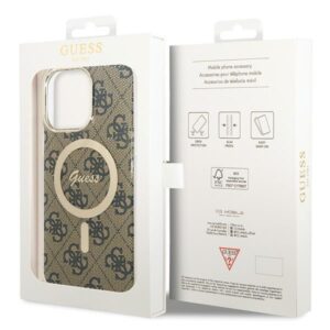 Guess GUHMP15XH4STW Apple iPhone 15 Pro Max 6.7" rudos spalvos kietas dėklas IML 4G MagSafe - Image 7