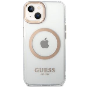 Guess GUHMP15MHTRMD Apple iPhone 15 Plus / 14 Plus 6.7" gold kietas dėklas Metal Outline Magsafe - Image 3
