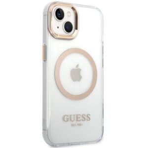 Guess GUHMP15MHTRMD Apple iPhone 15 Plus / 14 Plus 6.7" gold kietas dėklas Metal Outline Magsafe - Image 4