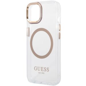 Guess GUHMP15MHTRMD Apple iPhone 15 Plus / 14 Plus 6.7" gold kietas dėklas Metal Outline Magsafe - Image 6