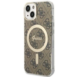 Guess GUHMP13MH4STW Apple iPhone 13 / 14 / 15 6.1" rudos spalvos kietas dėklas 4G MagSafe