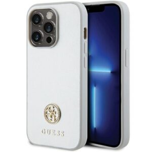Guess GUHCP15LPS4DGPS Apple iPhone 15 Pro 6.1" silver kietas dėklas Strass Metal Logo