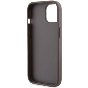 Guess GUHCP15SPGS4TDW Apple iPhone 15 / 14 / 13 6.1" rudos spalvos kietas dėklas Grip Stand 4G Triangle Strass - Image 7