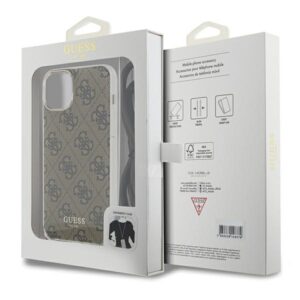 Guess GUHCP15SHC4SEW Apple iPhone 15 / 14 / 13 6.1" rudos spalvos kietas dėklas Crossbody Cord 4G Print - Image 7