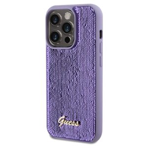 Guess GUHCP14XPSFDGSU Apple iPhone 14 Pro Max 6.7" violetinės spalvos kietas dėklas Sequin Script Metal - Image 2