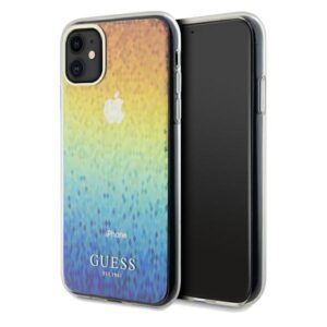Guess GUHCN61HDECMI Apple iPhone 11 / Xr 6.1" kietas dėklas IML Faceted Mirror Disco Iridescent