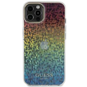 Guess GUHCP12MHDECMI Apple iPhone 12/12 Pro 6.1" kietas dėklas IML Faceted Mirror Disco Iridescent - Image 3